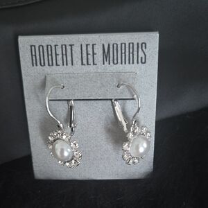 Robert Lee Morris Silver Earrings with White Accents